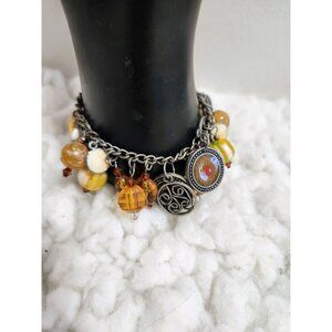 Metal Charm. Bracelet 7 inches Earth Tones